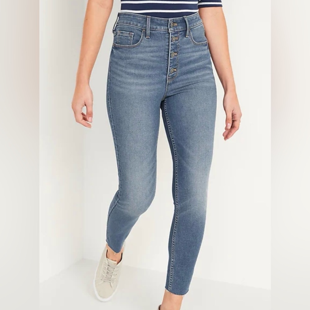 Old Navy High-Waisted Rockstar 360° Stretch Super Skinny Ankle Jeans Size 12